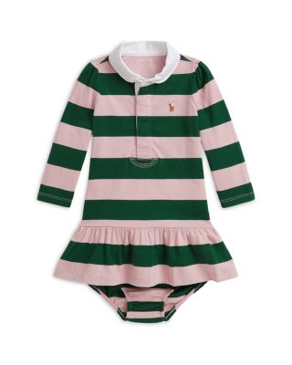 Polo Girls' Striped Cotton Rugby Dress & Bloomer - Baby