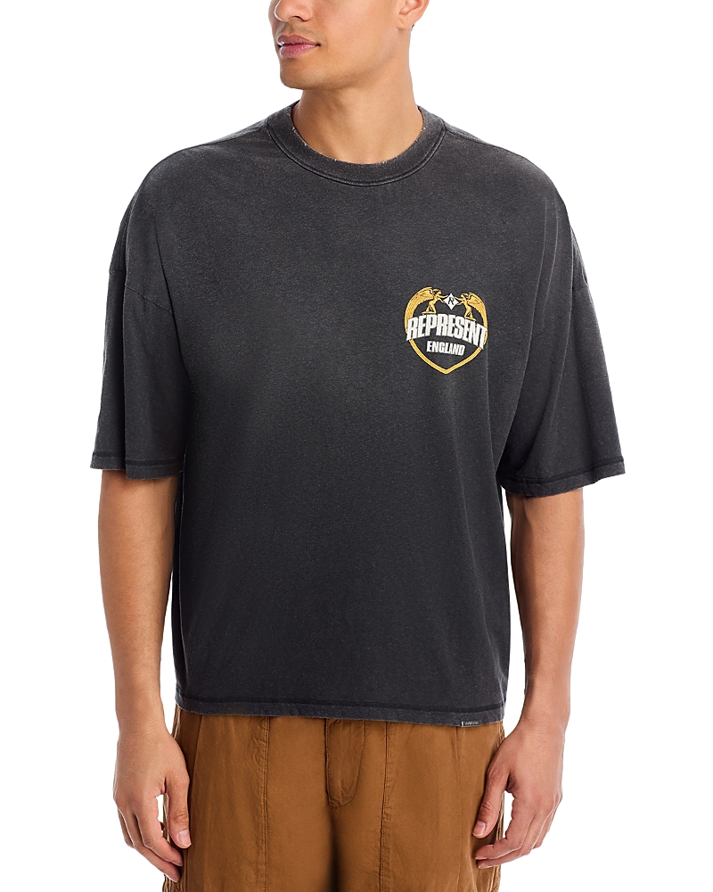 Represent Boxy Angel Border Logo Graphic Tee In Black