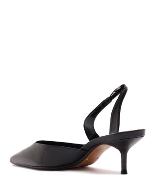 Women&#39;s Paola Mid Patent Leather Slingback Pumps