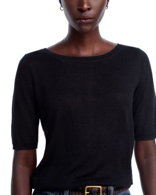 Linen Boat Neck Top