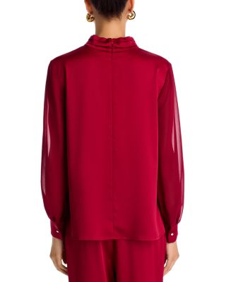 Twist Neck Keyhole Blouse