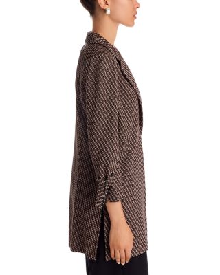 Jacquard Knit Three Quarter Sleeve Jacket