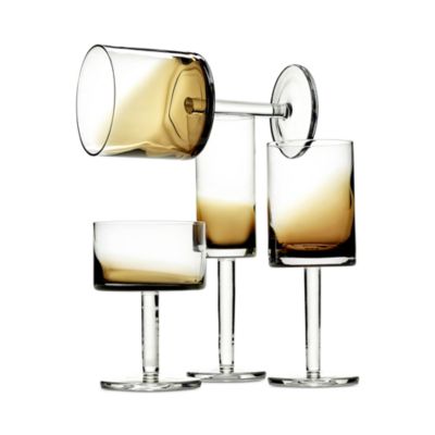 Red Wine Glass Amber Zuma, Set of 4