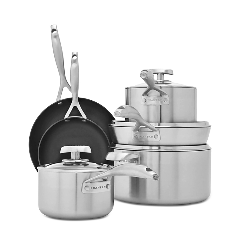 Scanpan Stratainium 10 Piece Cookware Set In Gray