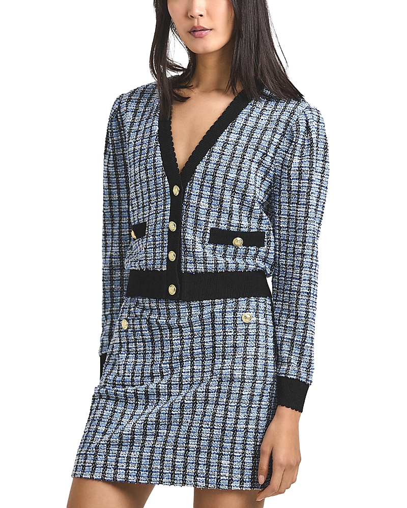 Derek Lam 10 Crosby Tweed Cardigan Jacket In Blue