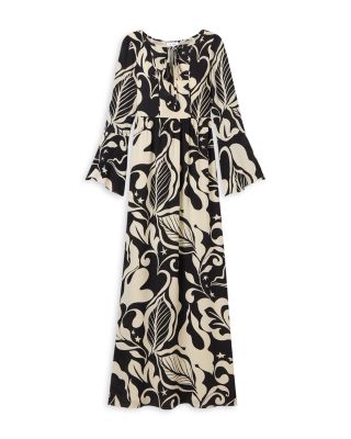 Americana Leaf Silk Dress