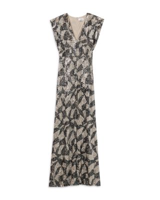 Cubist Geo Stretch Paillette Gown