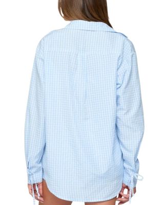 Yaffa Oversized Gingham Button Up Shirt