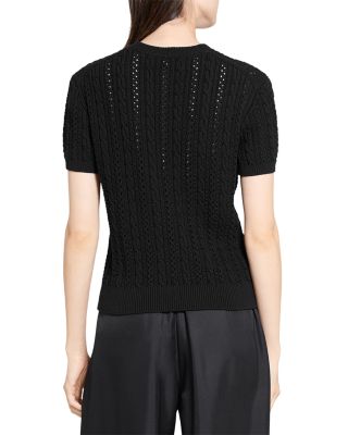 Cable Knit Short Sleeve Sweater