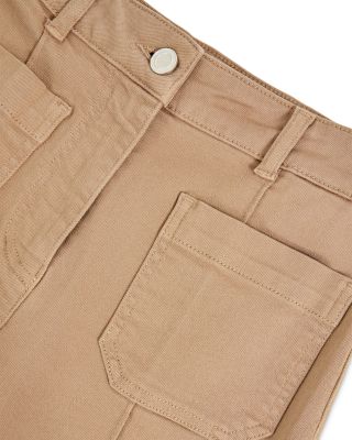 Sakura Patch Pocket Flare Jeans in Taupe Neutral 
