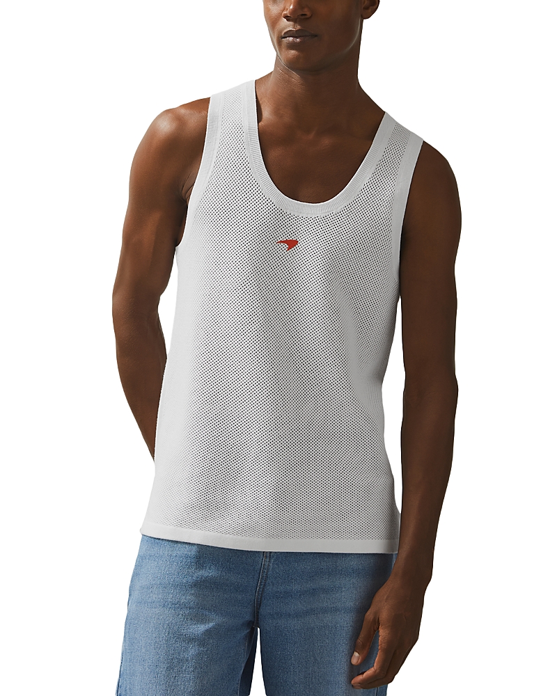 Reiss Mclaren Rush Mesh Speedmark Tank In White