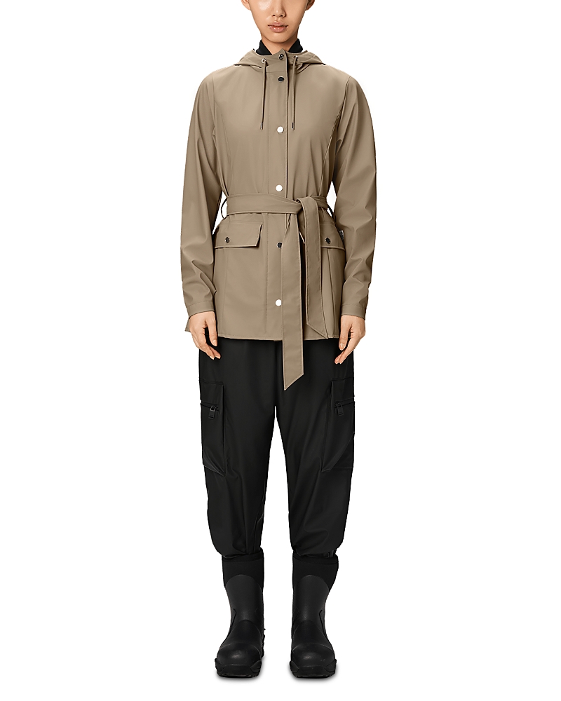 Rains Curve Jacket In Brown