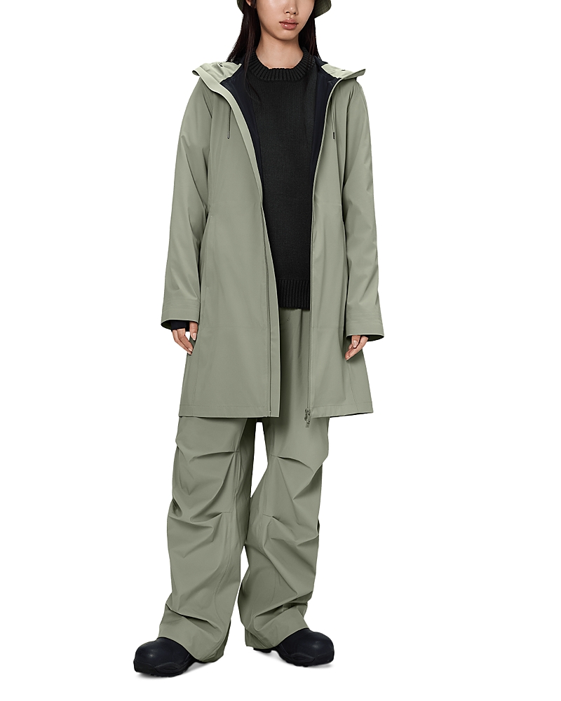 Rains Suva Hardshell Long Jacket In Green