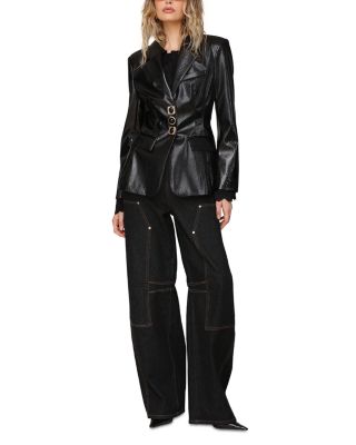 SB Hourglass Faux Leather Blazer