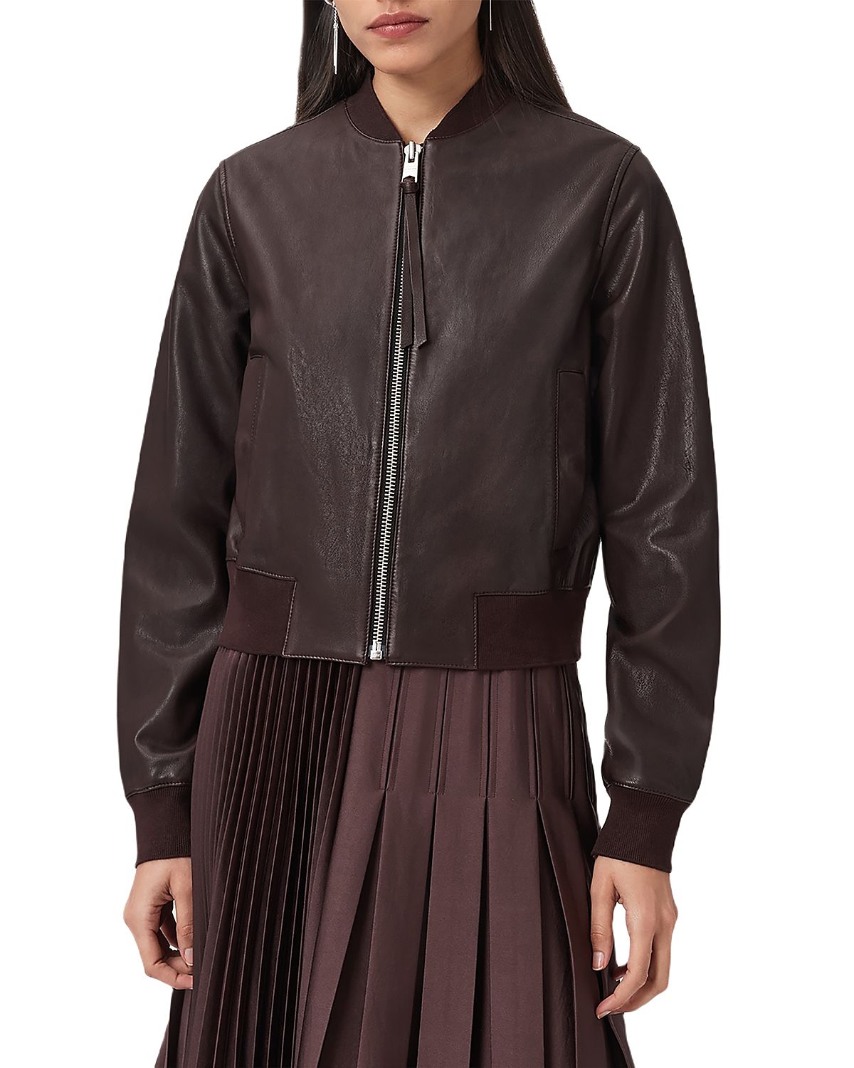 Allsaints Orten Leather Bomber Jacket