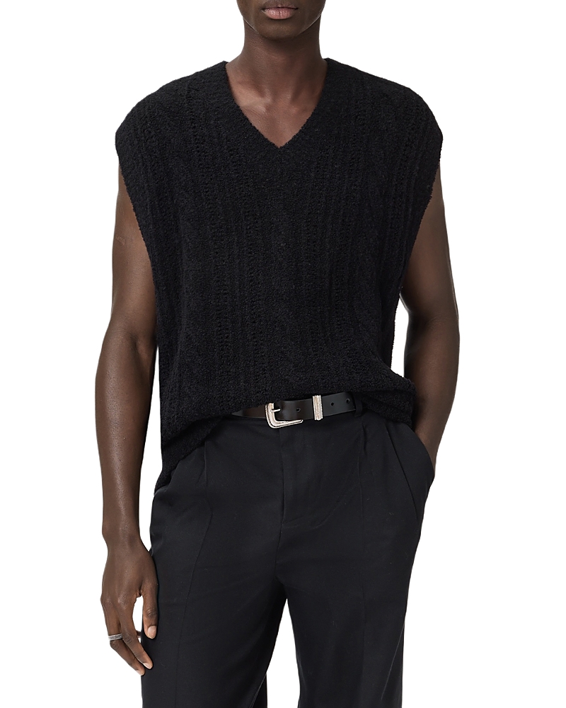 Allsaints Jakob Wool Tank Top In Black