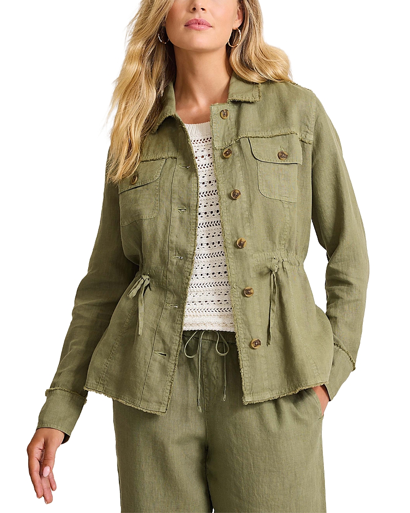 Tommy Bahama Two Palms Linen Utility Jacket In Green