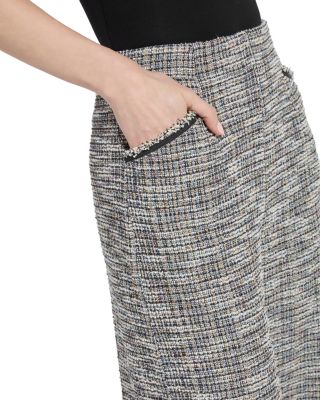 Charlotte Ankle Stretch Tweed Palazzo Pants