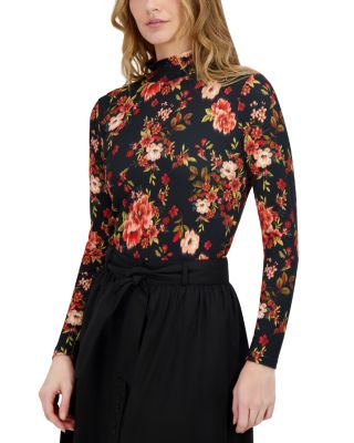 Printed Mock Neck Top 