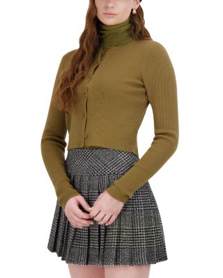 Knit Crewneck Cropped Cardigan Sweater