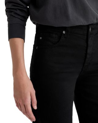 Saige Mid Rise Wide Leg Cropped Jeans in Super Black