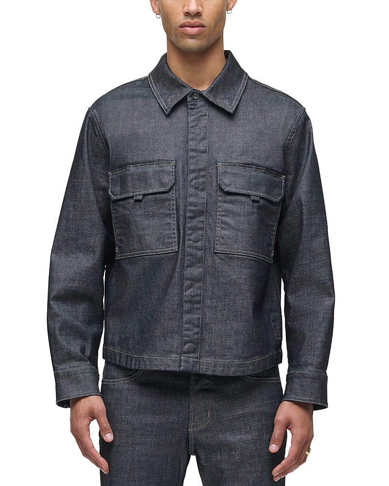 Hudson Coated Denim Shirt Jacket In Gray