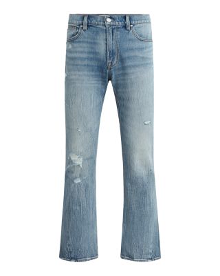 Walker Kick Flare Distressed Jeans in Resort Blue