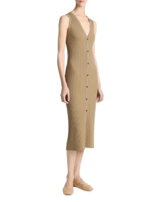 Sleeveless Ribbed Midi Dress