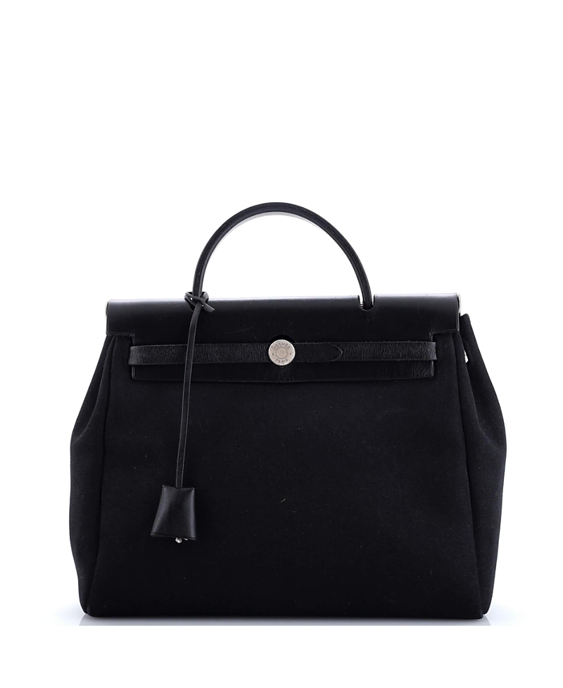 Pre-owned Pre-owned Hermes Hermes Pm Herbag Toile And Leather In Black