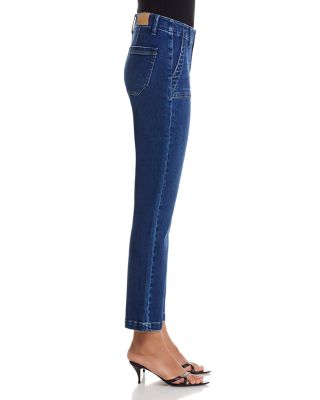 Mayslie Mid Rise Straight Ankle Jeans in Dresden