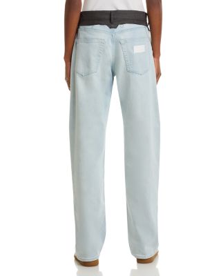 High Rise Straight Jeans in Light Blue