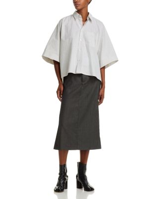 Long Denim Skirt in Long Skirt Dune/Light Blue