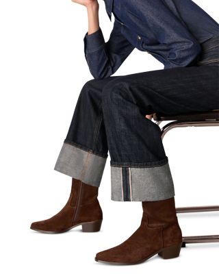 Women's Western Suede Ankle Boots