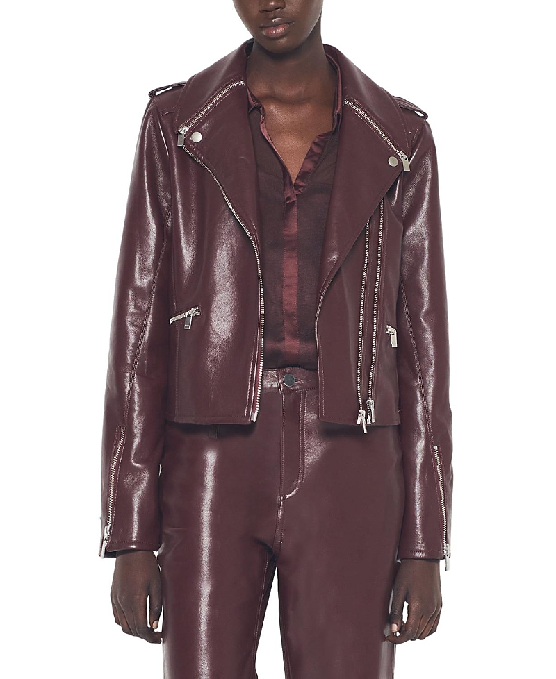 As By Df Cindy Recycled Leather Jacket In Burgundy