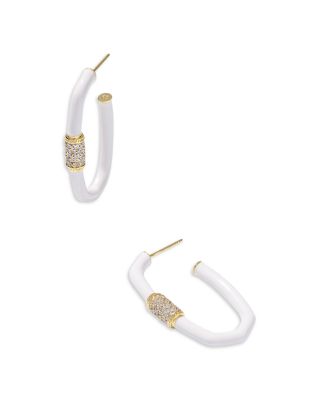 Emery Pav&eacute; Link Hoop Earrings