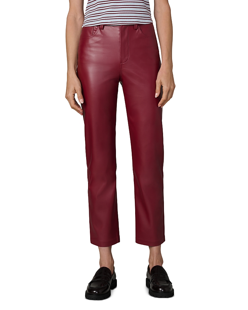 Joe's Jeans The Lyra Slim Faux Leather Jeans In Dark Chocolate In Burgundy