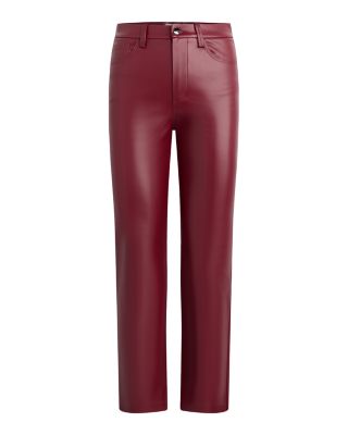 The Lyra Slim Faux Leather Jeans in Syrah