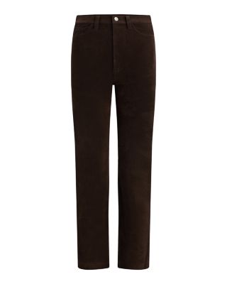 The Margot Slim Faux Suede Jeans in Dark Chocolate