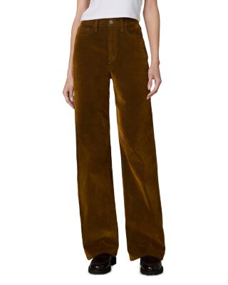 The Mia Wide Leg Flocked Jeans in Bronze Brown