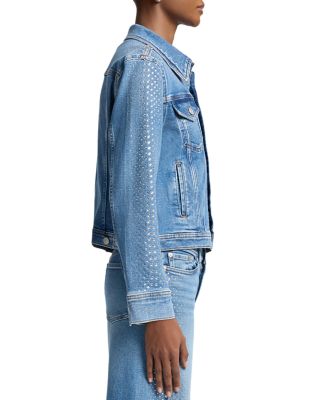 Adi Embellished Jean Trucker Jacket in Love Soul
