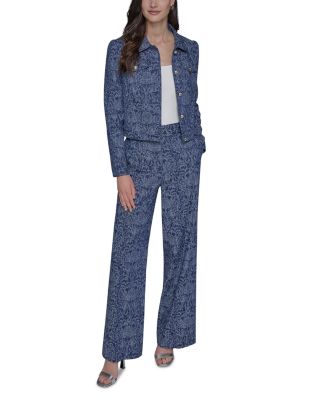 Cropped Motif Jean Jacket