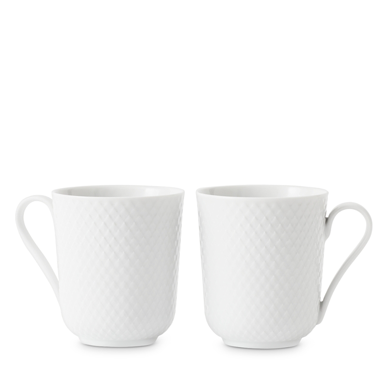Rosendahl Rhombe Mug With Handle, Set Of 2 In White