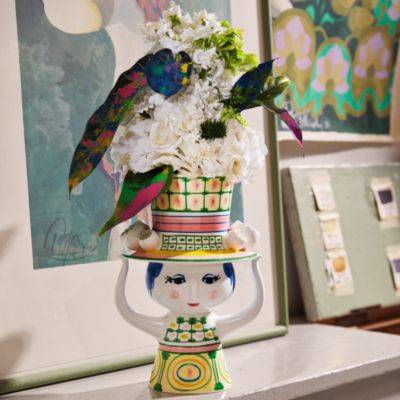 Lady With Hat 9.6&amp;quot; Vase, Green