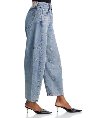 Charlie High Rise Ankle Barrel Jeans in Band Jewel