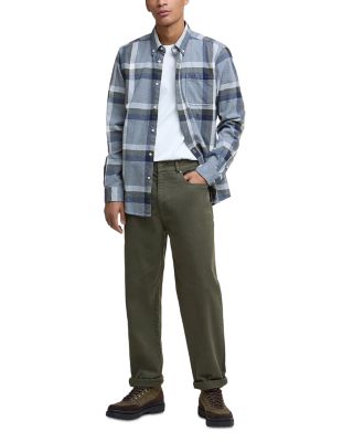 Washed Slim Fit Stretch Twill Trousers