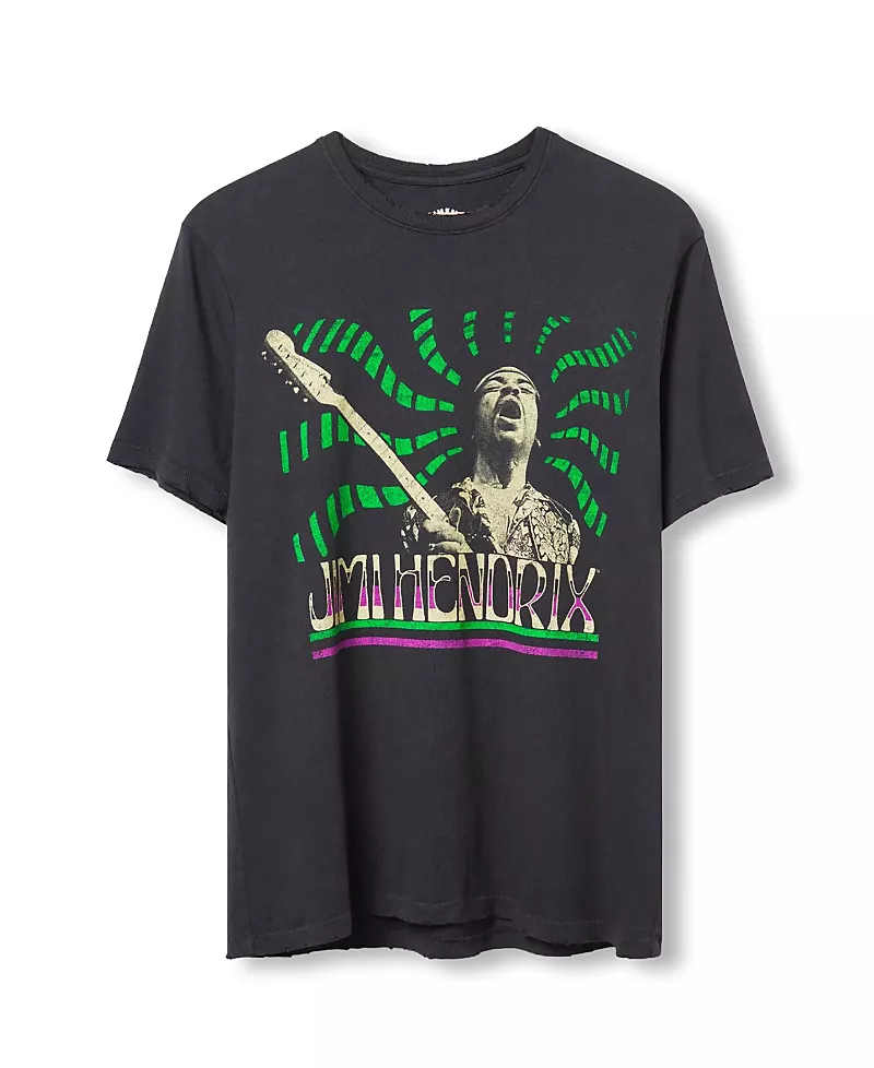 Junk Food Clothing Unisex Jimi Hendrix Sound Waves Vintage-like Tee