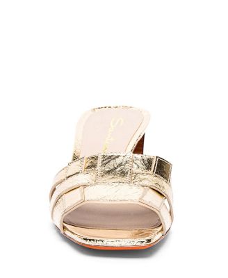 Women's Laminated Leather Mid-heel Beyond Sandals