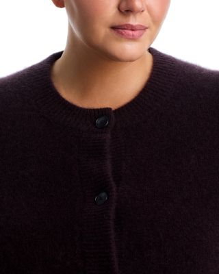 100% Cashmere Cropped Wide Sleeve Crewneck Cardigan - Exclusive