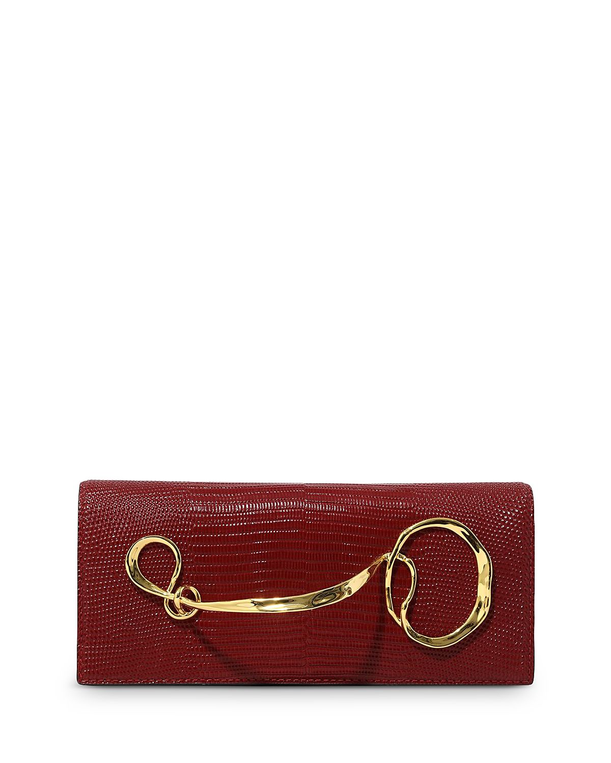 Alexis Bittar Twisted Gold Side Handle Clutch