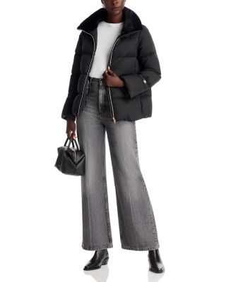 Quilted Faux Fur Collar Jacket